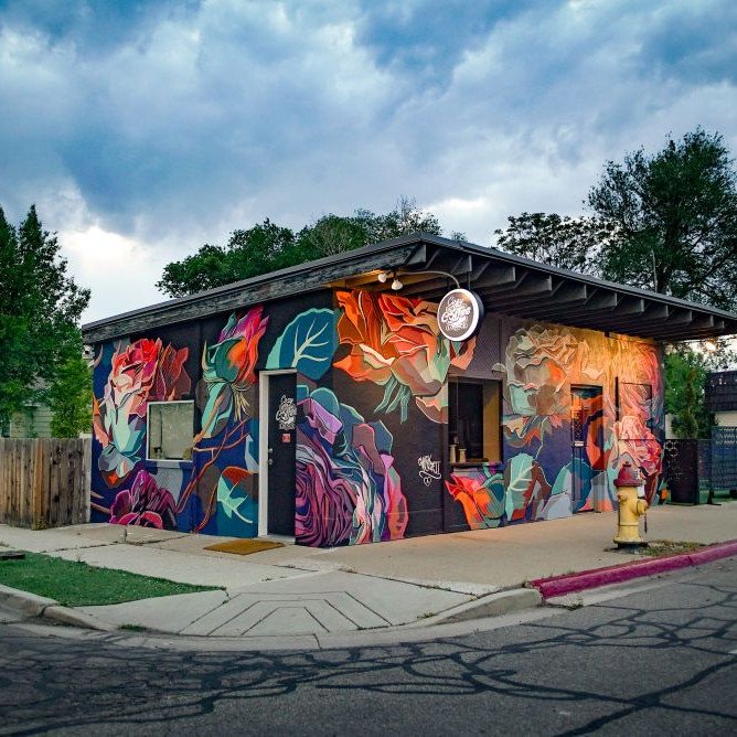 Chuck Berrett Mural on Cozy Coffee in South Salt Lake