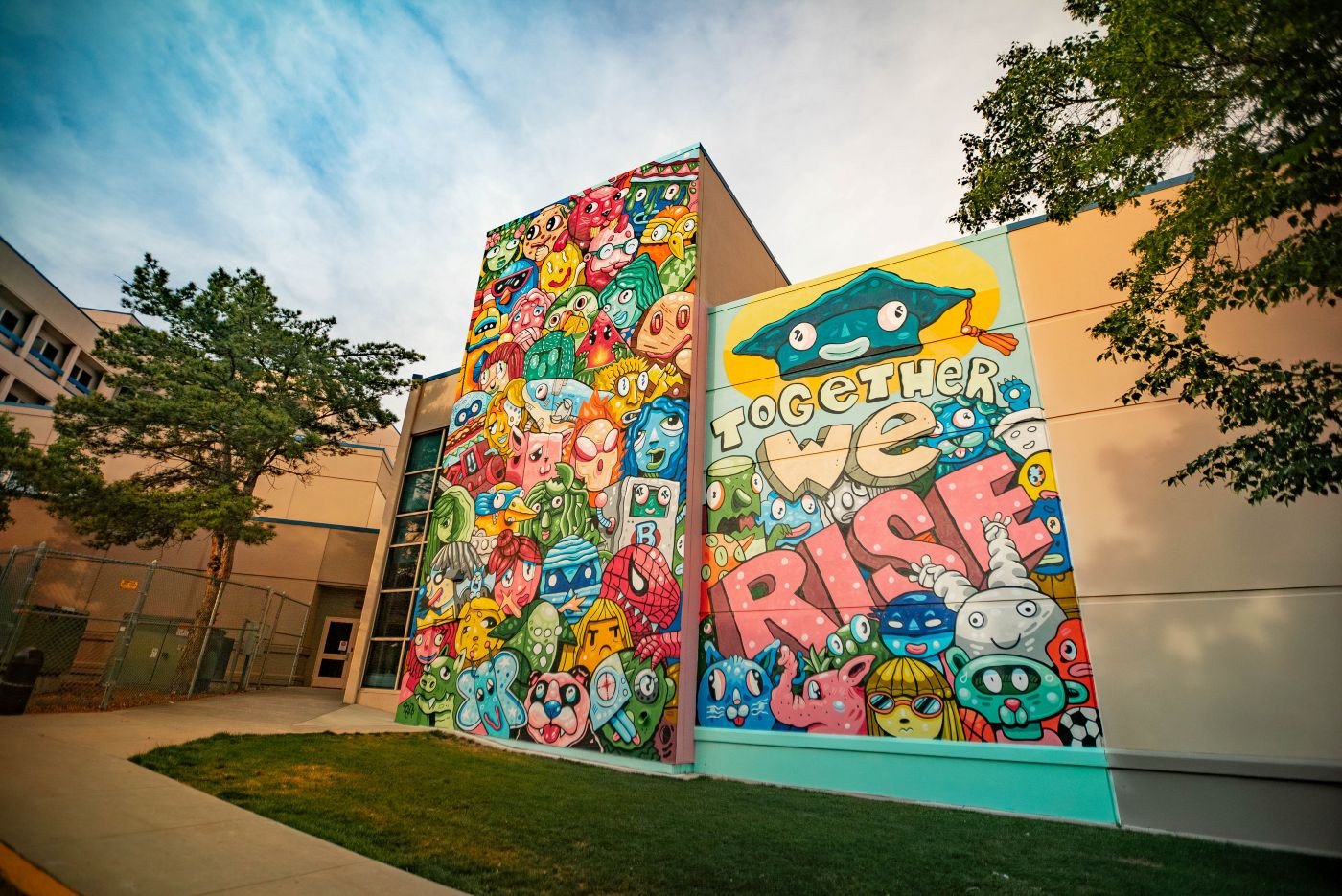Mural by Birdcap on Woodrow Wilson Elementary